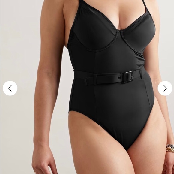 NWOT Good American Black Belted Swimsuit Size 4 - Picture 1 of 5